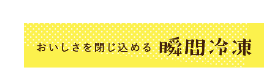 おいしさを閉じ込める瞬間冷凍